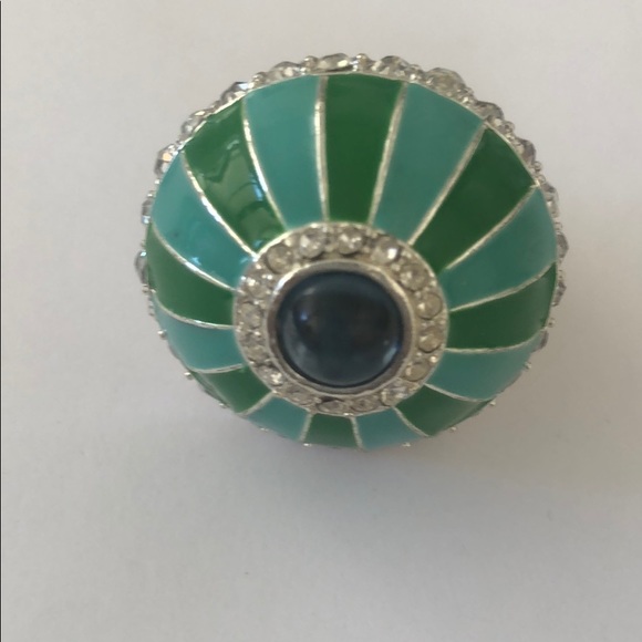 Signed Designer Yosca Large Enamel Dome Ring - Picture 2 of 10